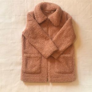 Uniqlo pink teddy bear jacket